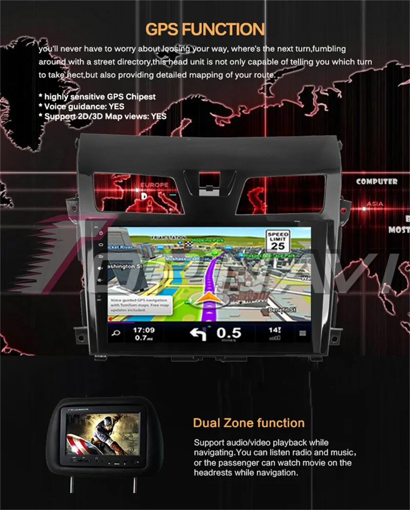 magnitol 2 din android For Nissan Teana 2015