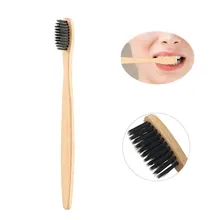 1 шт. экологически чистый натуральный бамбуковый уголь зубная щетка с мягкой щетиной низкоуглеродистой деревянной ручкой портативная зубочистка щетка