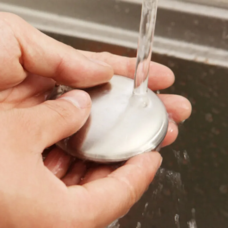 2016Hot  New Arrival Stainless Steel Soap Kitchen Bar Eliminating Odor Remover Tool Smell House Clean Smell Off Bar Size S L