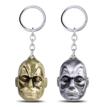 MS JEWELS 6pcs Lots Deadpool Head Mask 2 Colors Keychain Metal Key Rings Chaveiro Key Chain Fans Gifts Promotion Quality