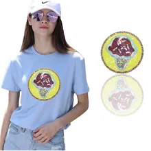 Circle shape mushroom pattern embroidered Iron on patches for clothing Sequins patches DIY applique patch girl's clothes sticker Circle shape mushroom pattern embroidered Iron on patches for clothing Sequins patches DIY applique patch girl's clothes sticker