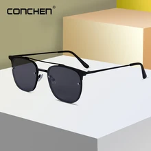 CONCHEN квадратные мужские солнцезащитные очки для вождения UV400 оправа из сплава ретро солнцезащитные очки для женщин Sunmer