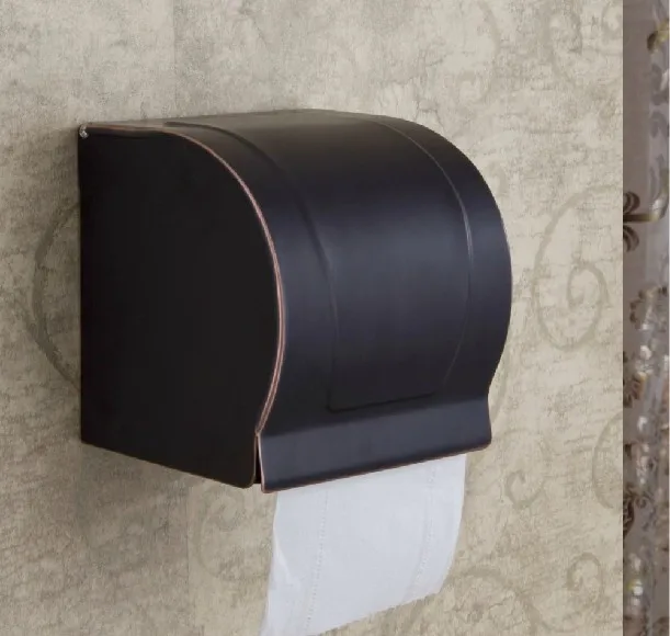 Черный Масло Втирают Латунь Настенный Ванная комната Туалет бумага Roll Box держатель для аксессуаров для ванной mba302