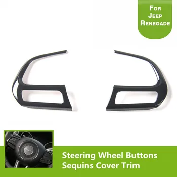 

Auto Accessories Interior Decoration Steering Wheel Buttons Sequins Cover Trim for Jeep Renegade 2015 Up Jeep Compass 2017
