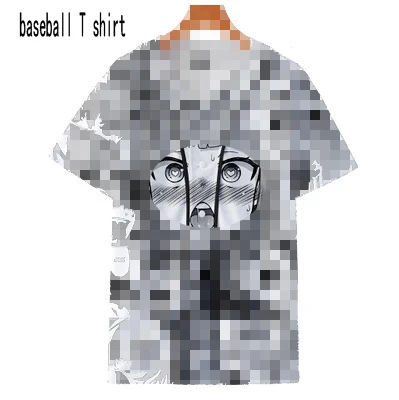 baseball t shirt 3D Ahegao толстовки с капюшоном для мужчин wo для мужчин застенчивая девушка лицо Толстовка уличная одежда с мотивами из аниме Harajuku негабаритных на молнии куртки топы - Цвет: baseball t shirt