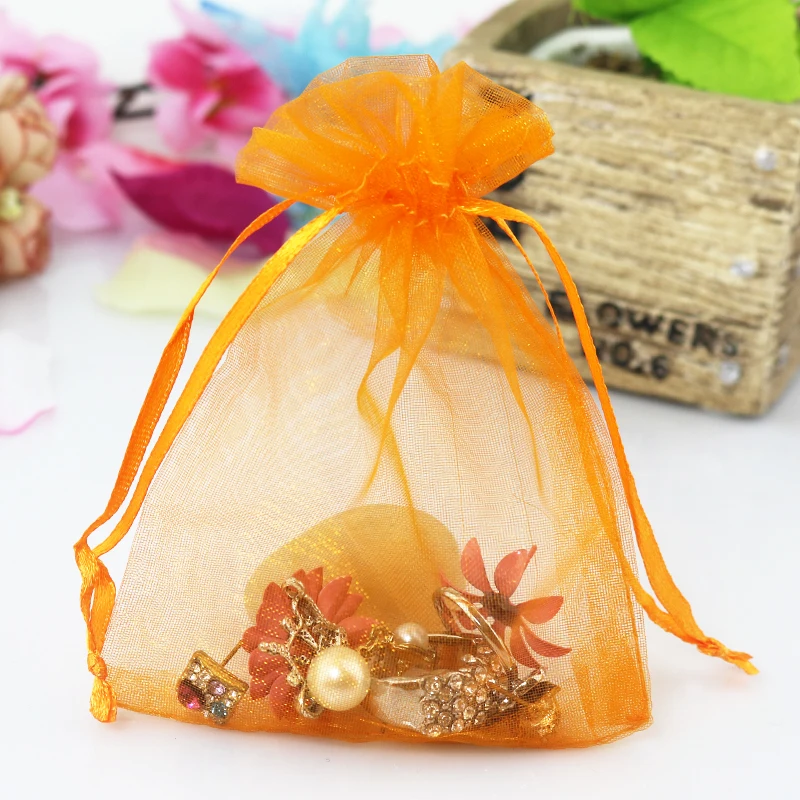 25pcs Organza Gift Bags 7x9cm Jewelry Candy Packing Wedding Pouches Multi-Color 