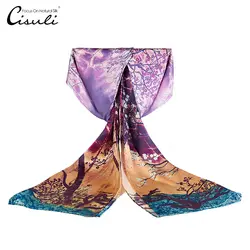 Женские платки фуляр Femme набивной платок 100% шарф из натурального шелка для Новинки для женщин Desigual 52X170 см