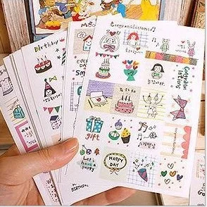 

Korean 16 Sheets/320pcs Different Crystal Anaglyph Cute Scrapbooking Stickers Decorative Sticker Diary DIY Decors Album Decals