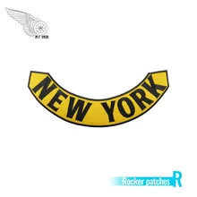 Фракция нью-йоркских рокер нашивки вышитые железные на спине куртки заплатка DIY пользовательский дизайн желтый саржевая Ткань