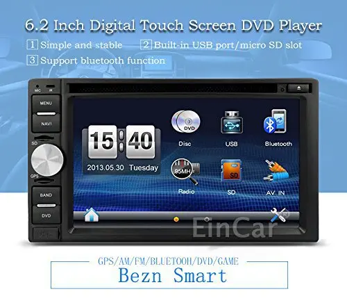 Discount 6.2" Double Din Car Stereo HD Touch Screen In Dash Gps Navigation car DVD CD player radio AM FM Bluetooth AUX WIRELESS Camera 1