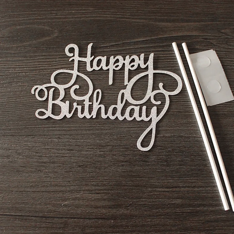 Новый кекс торт Топпер флаги с надписью Happy Birthday двойная палка для семьи день