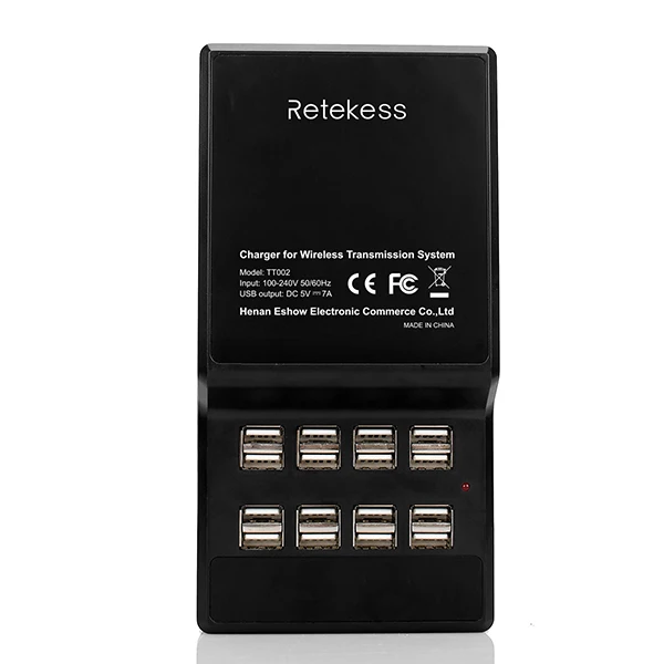 RETEKESS TT002 16 порт USB зарядное устройство База 35 Вт DC 5 В 7A usb зарядная док-станция Встроенный запасной предохранитель для беспроводной гид системы