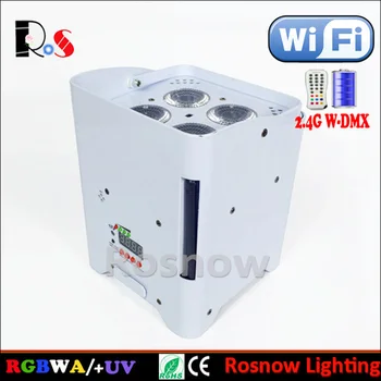 

6lights + 1 charging fly case WIFI ios android app remote control smartdj quad par 4 led wedding uplighting wireless par