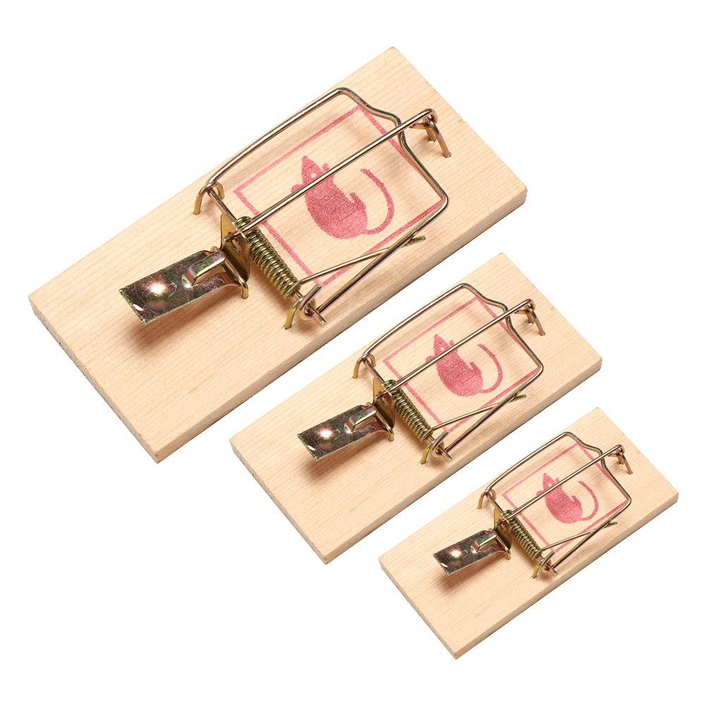 

3pcs Reusable Wooden Mouse Traps Bait Mice Vermin Rodent Pest Control Mousetraps Trap Home Garden Outdoor Use