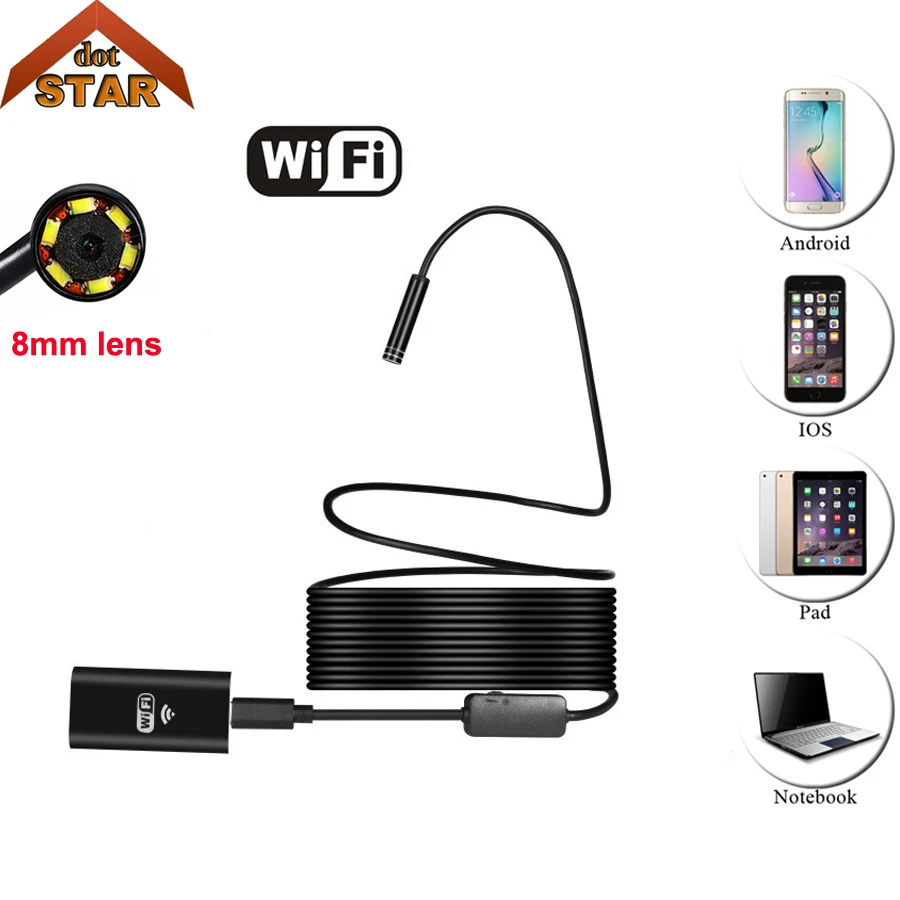 

USB Endoscope Camera HD IP67 Tube Endoscope Wireless Wifi Borescope Video Inspection for Android/iOS