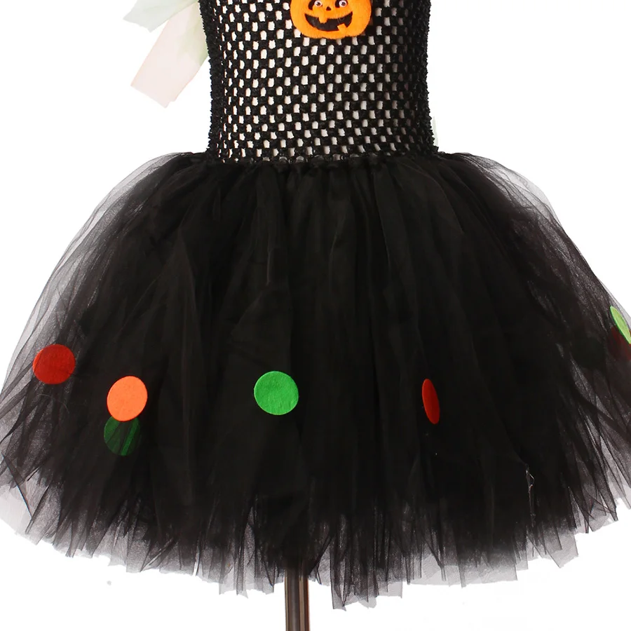 Kids Halloween Tutu Dress With Witch Hat (12)