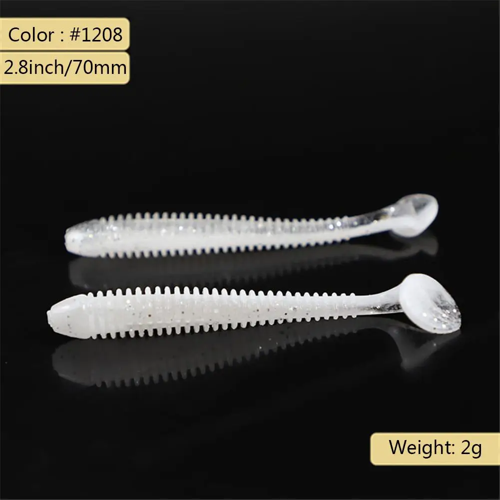 

Yfashion 15pcs/lot Fishing Lure Swing Impact Softbait Paddle Tail Swimbait Bass Trout Pike Bait 2.8inch/70mm/2g