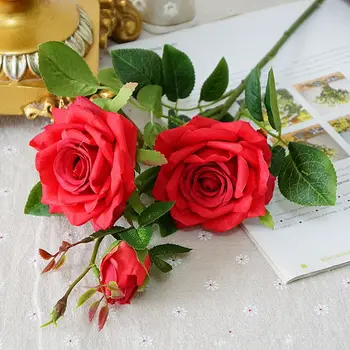 

New Artificial Paris perfume roses fake Flowers silk flores artificiales for home party Wedding decoration babyshower rose