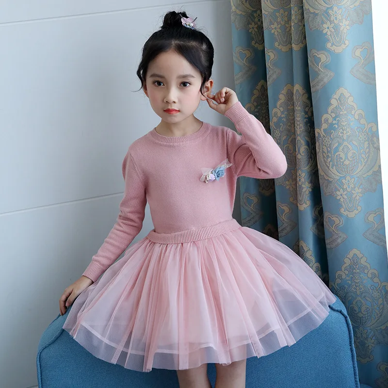 Baby Girls Knit Sweater Dress Teen Girls Sweaters Wool Dress Teenage