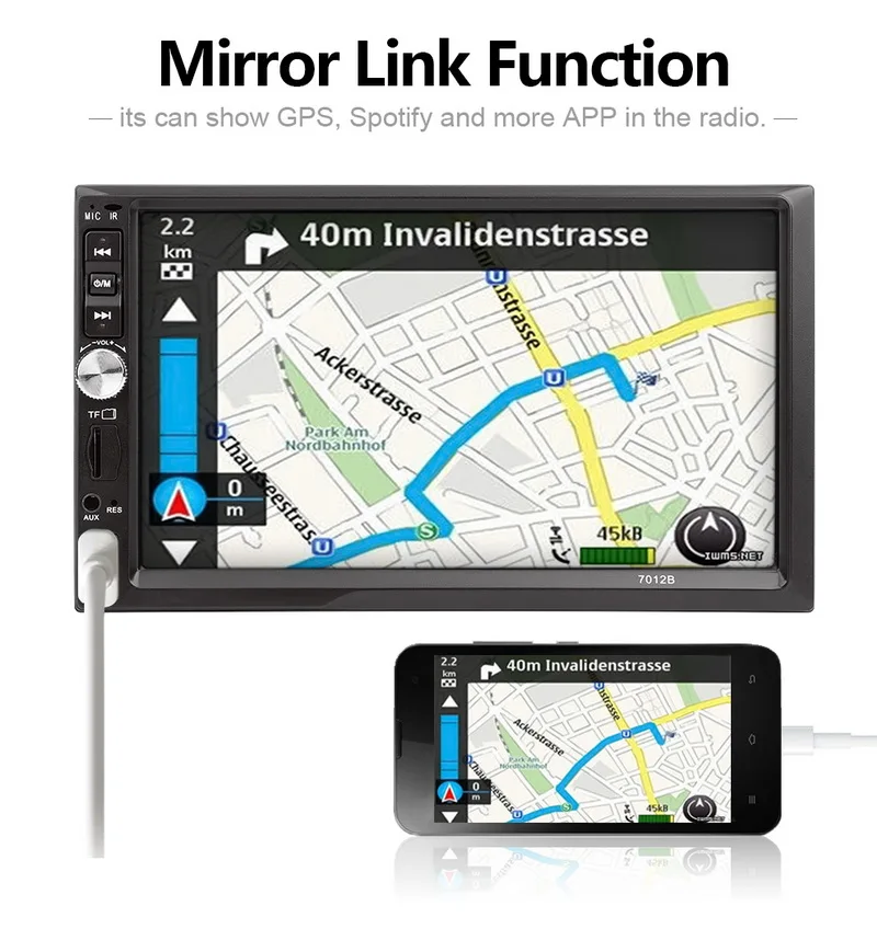 Автомагнитола " hd-навигатор для автомобиля 2 DIN Авторадио плеер MP5 Зеркало Ссылка Bluetooth USB SD AUX в 13 язык сенсорный экран дл