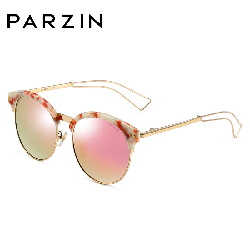 Blau rosa Floral Für Polarisierte Marke Retro schwarzes Hohl Bunte Bein Runde Hochwertige Glasses9660 Rahmen silber Sommer Parzin Sonnenbrille Fahrer Gläser aSqnU