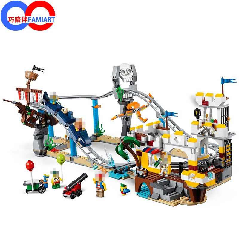 

Lepin 24051 Blocks Bricks Compatible legoingly Ceartor 31084 Pirate Roller Coaster Building Blocks Educational Toys Kids 1033pcs