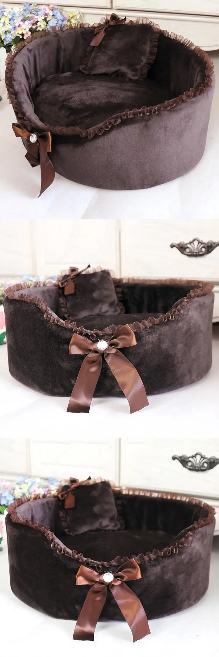 Title 2, Dog Bed Cat Bed House Round Pet Bed Kennel For ...