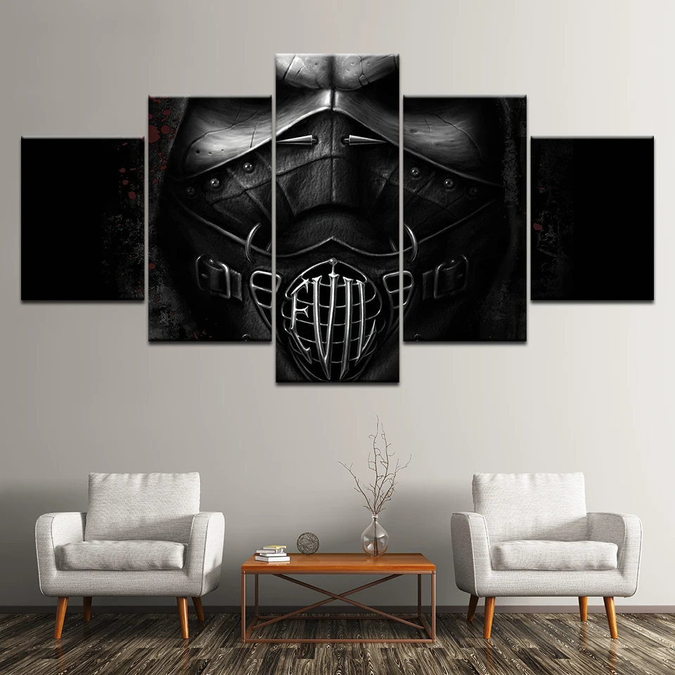 

Canvas Painting Dark cool warrior artwork 5 Pieces Wall Art Painting Modular Wallpapers Poster Print for living room Home Decor