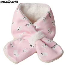 Осень-зима с плюшевой подкладкой для детей, шарф для девочек, для мальчиков милый плюшевый шарф Детские шарф для малышей, с круглой горловиной, теплые детские шейный платок