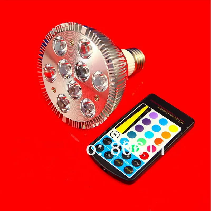 Free shipping High Power PAR30 18W 9x2W RGB led spot light RGB led bulb