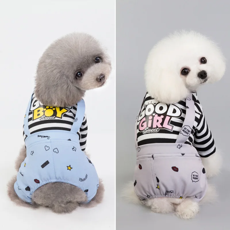 

2019 New Cotton Pet Dog Overalls Spring Summer Puppy Vest Cowboy Dog Clothes Puppy Teddy Denim Costume Jumpsuit Costume Hot