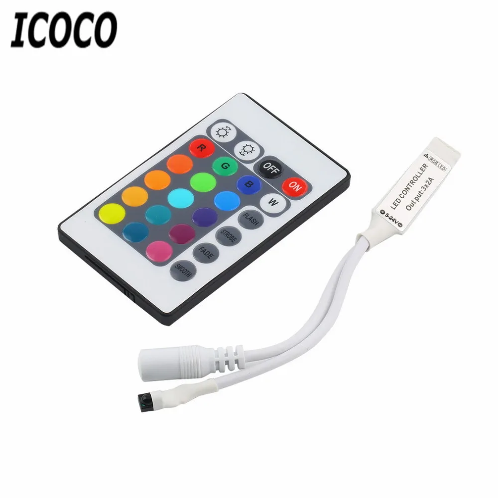 Мини 24Key ИК пульт дистанционного управления для SMD3528 SMD5050 RGB Светодиодные ленты
