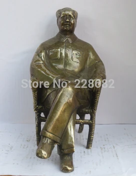 

Collectible Chinese Decorated Old Copper Carved Chairman Mao Sculpture /statue