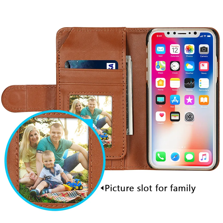 DOEES Foldable Leather Flip Wallet Case For iPhone X 10 Bag Case Vintage Business Card Cash Slot Smooth Touch Cover For iPhoneX (16)