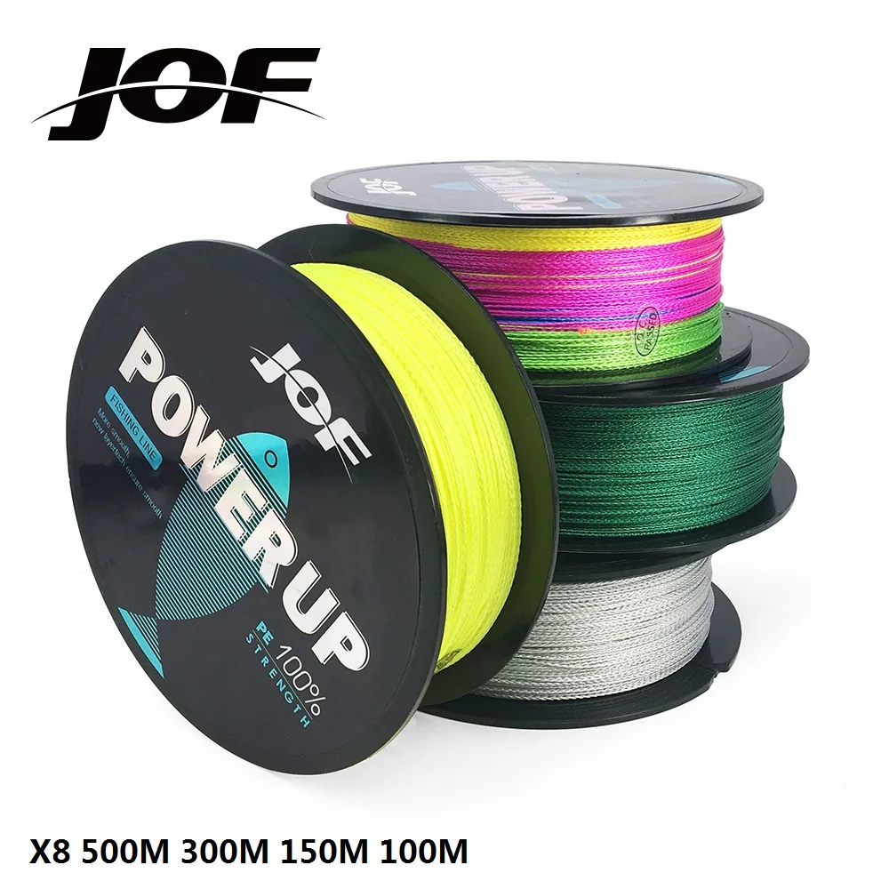 

JOF Fishing Line 500M 300M 150M 100M 20LB-88LB 8 Strands Braided Fishing Line Powerful Saltwater Freshwater PE 100%