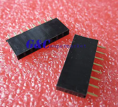 50PCS 8 Pin 8P 2.54mm Single Row Female Straight Header Pin Strip