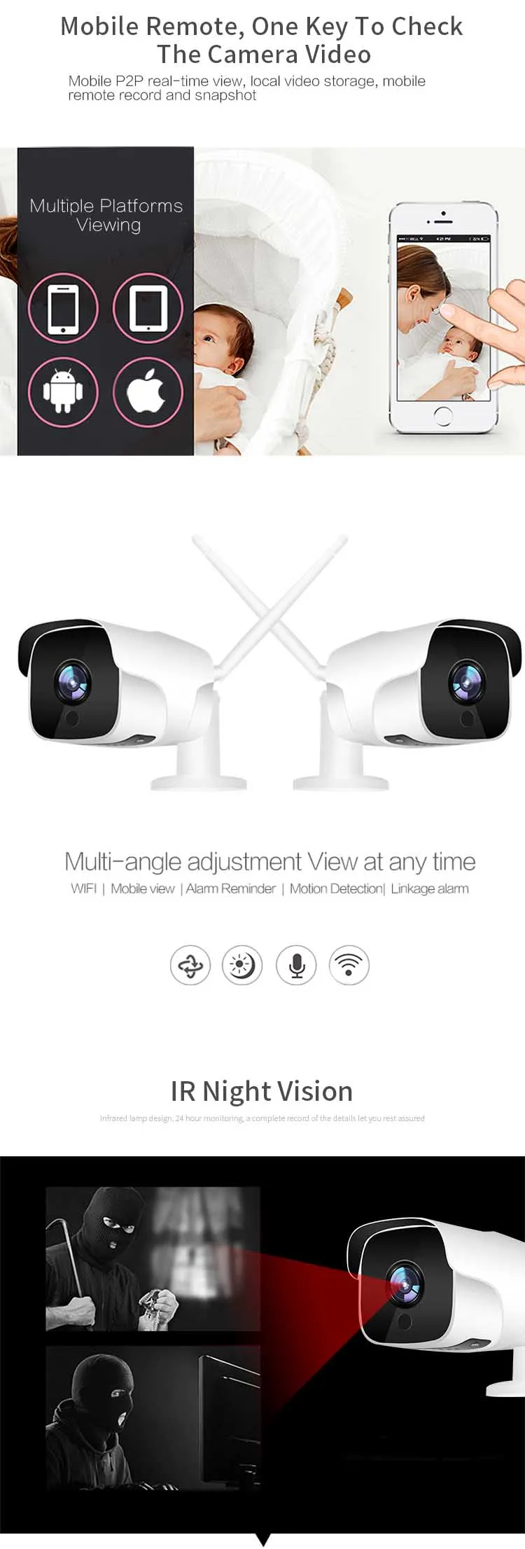 EC60 WI-FI IP Камера 1080 P HD открытый Камера Водонепроницаемый инфракрасный Ночное Видение безопасности видеонаблюдения smart