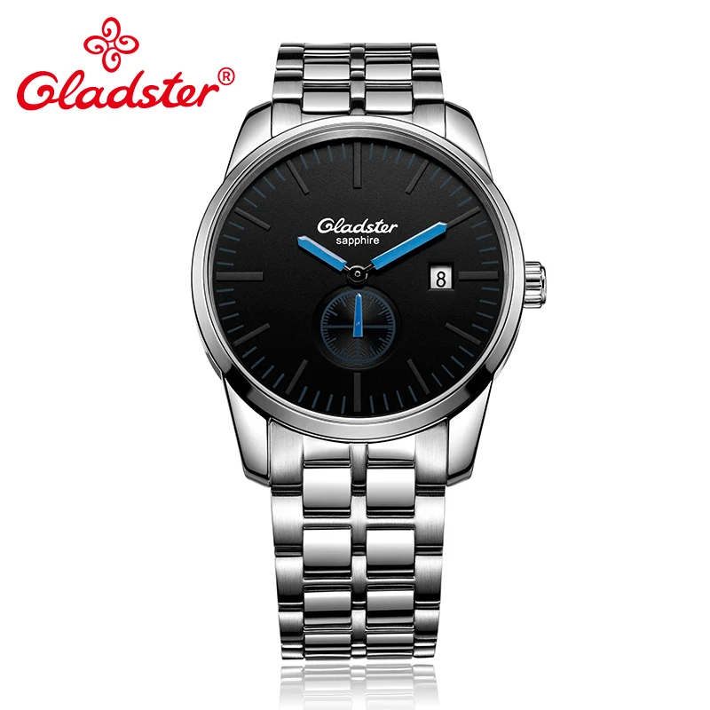 Gladster роскошные японские MIYOTA GP11-3H водонепроницаемые мужские кварцевые часы из нержавеющей стали мужские часы с одним календарем Мужские наручные часы - Цвет: GA002G91SKL
