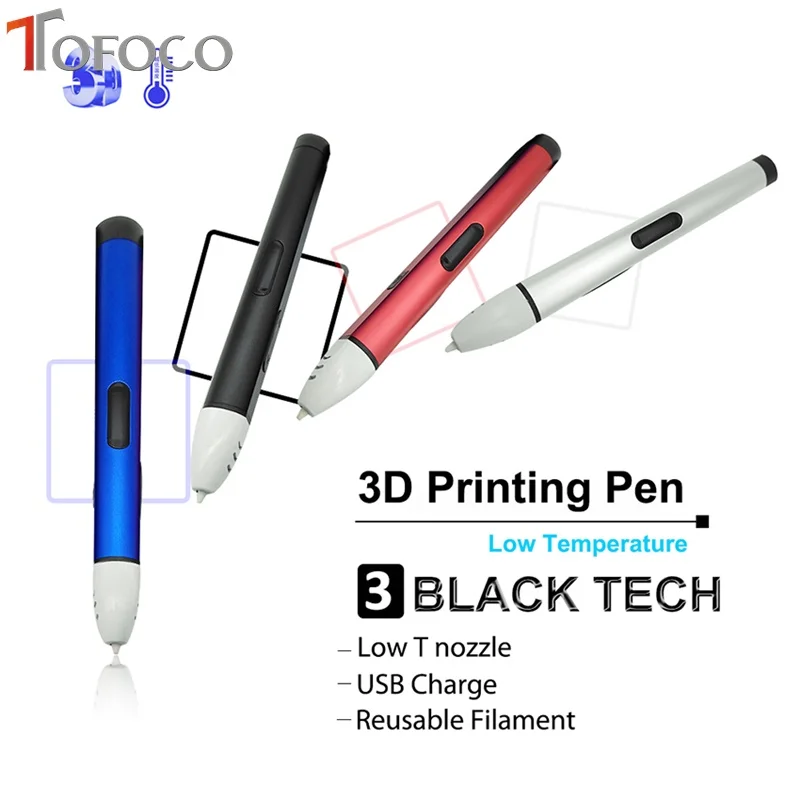 

TOFOCO Hot Low Temperature Usb 3D Printing Pen Diy Children's Creative Educational Toys Intelligent 3 Speed Control Thermostat