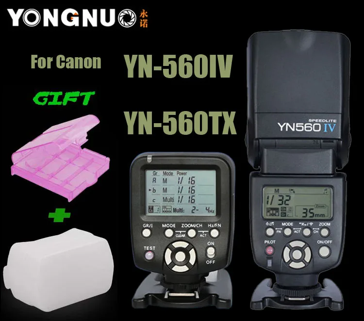 

YONGNUO YN560 IV,YN-560 IV Master Radio Flash Speedlite + YN560-TX Wireless Flash Controller for Canon 60D 7D 6D 5D2 5D3 70D...