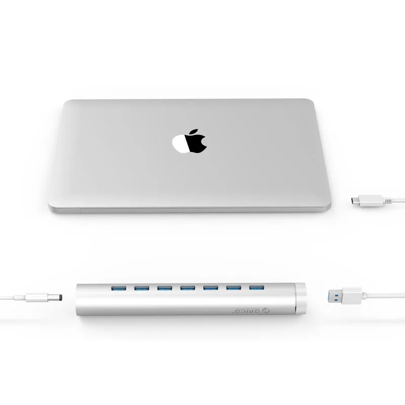 ORICO ARH7 U3 SV алюминиевый круглый 7 портов USB3.0 концентратор для ноутбука MAC идеально