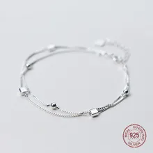 Изысканные и милые слоистых 925-sterling-silver мини-квадрат браслет | суперзвезда Everlast невесты стерлингового серебра- серебристо-ювелирные подарки на год