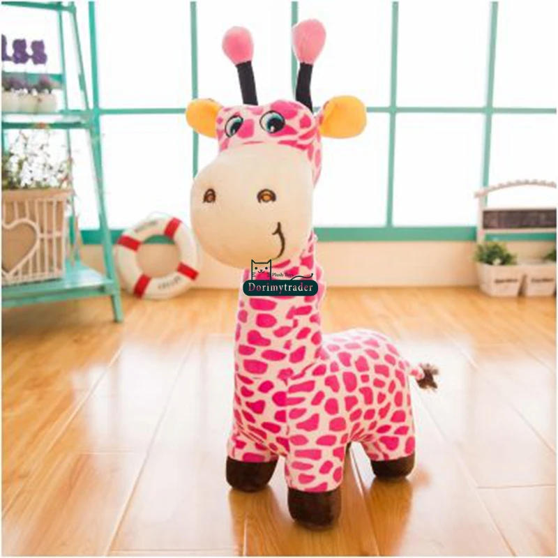 Dorimytrader New 100cm Giant Cute Soft Cartoon Giraffe Plush Toy Stuffed Animal Giraffe Doll Pillow Kids Play Toys Gift 39inches DY61686 (2)