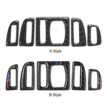 Углеродного волокна центральный Кондиционер Vent Выход Обложка отделка наклейки Декор 5 шт для BMW F10 5 серия 2011