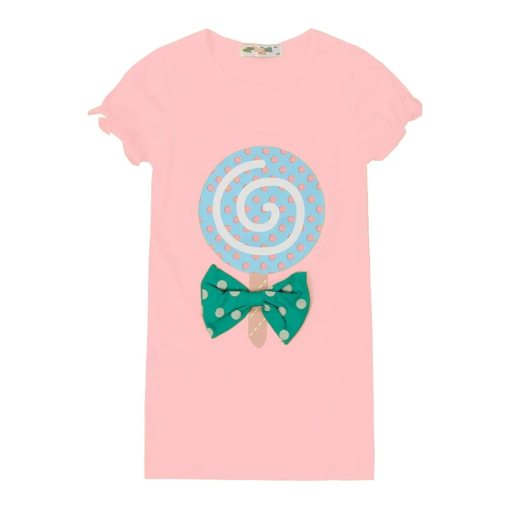 

Kids T-Shirts For Girls Clothes Cartoon Lollipop Tops Cotton Short Sleeve T-Shirts Summer Long Tees Baby Clothes 4 5 6 7 8 Years