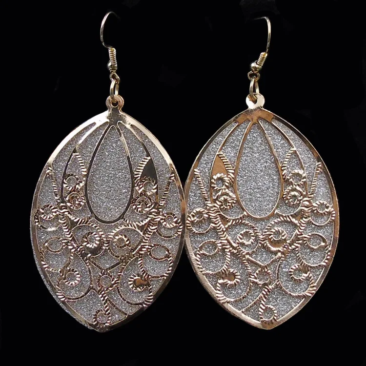 

fashionable retro Indian style hollow disc pattern exaggeration multi-layer earring frosted multi-ethnic earrings