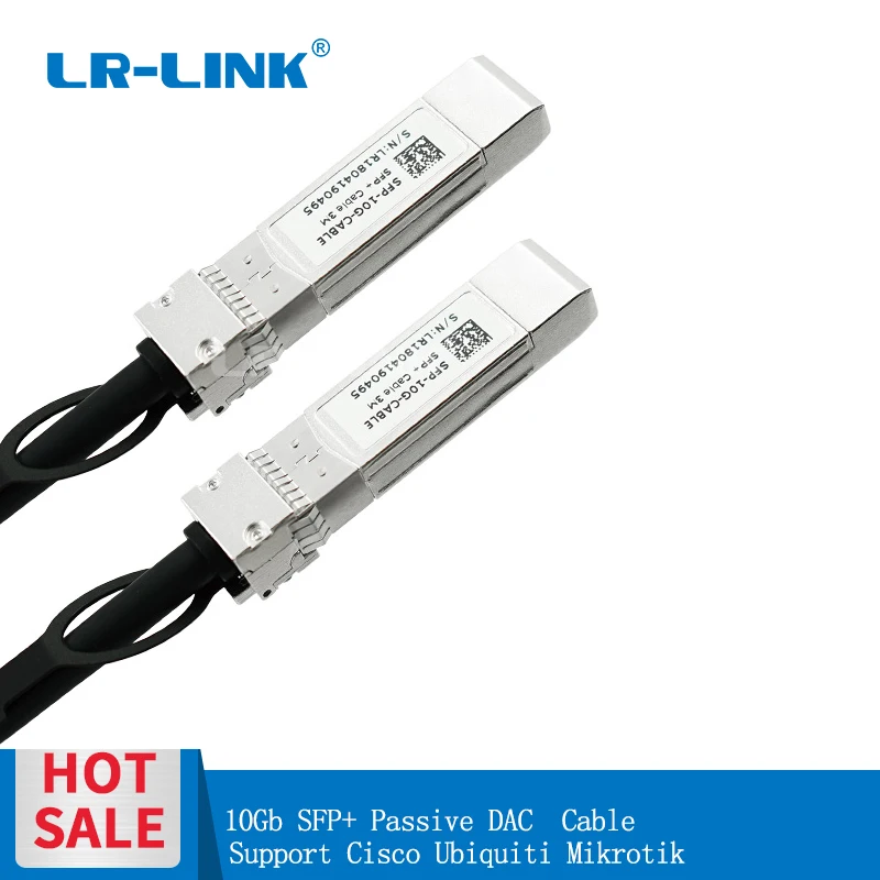 

LR-LINK 10Gb SFP+ DAC Cable 10GBASE-CU Passive Direct Attach Copper Twinax SFP Cable 1M,3M,5M Support Cisco Ubiquiti Mikrotik