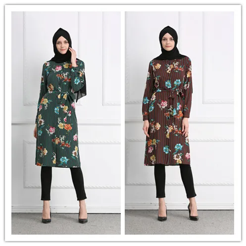 

Round neck long sleeve Muslim lady T-shirts blouse for women