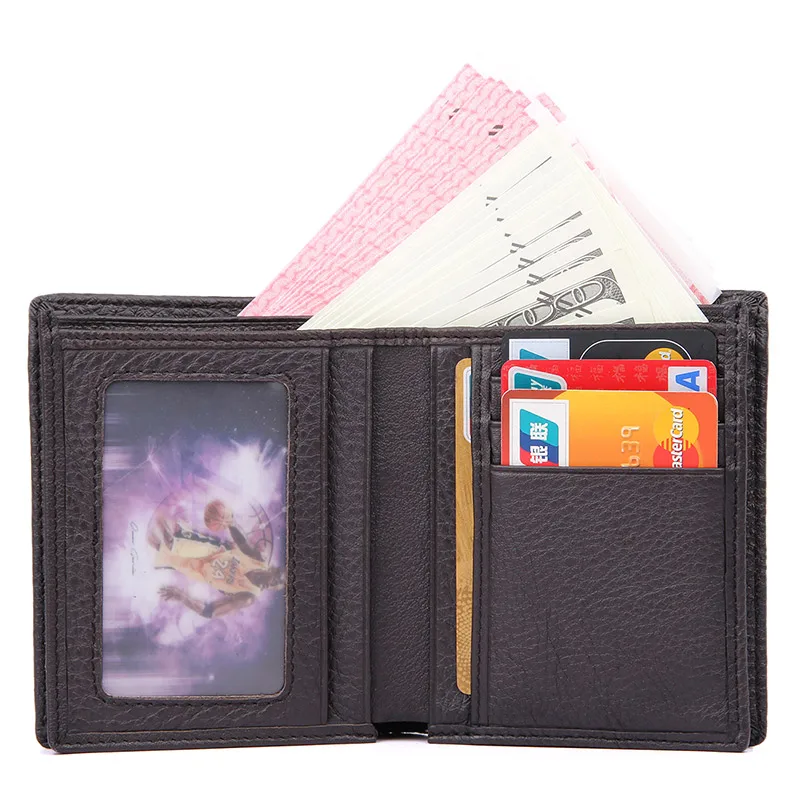 

J.M.D High Grade Real Leather Coffee Wallet Casual And Business Card Holder Two Folds Short Wallet Case 8147-2C