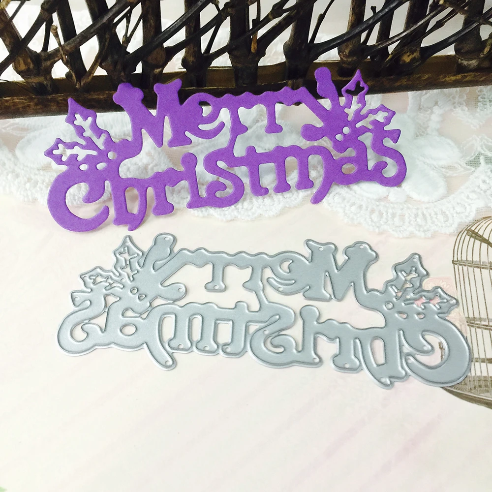 Merry Christmas Word Metal Cutting Dies Scrapbooking New Arrival Dies Xmas Craft Metal Dies New
